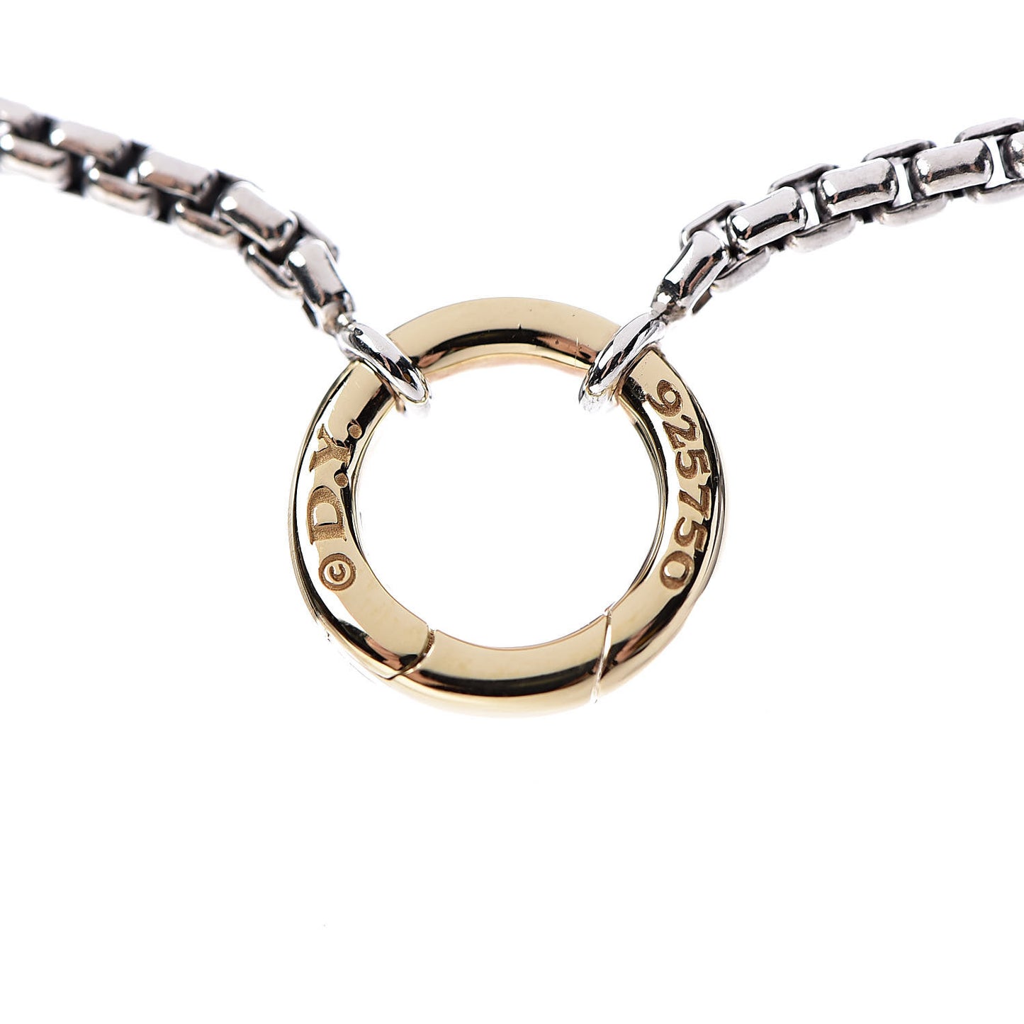 Sterling Silver 18K Yellow Gold Amulet Vehicle Box Chain Necklace