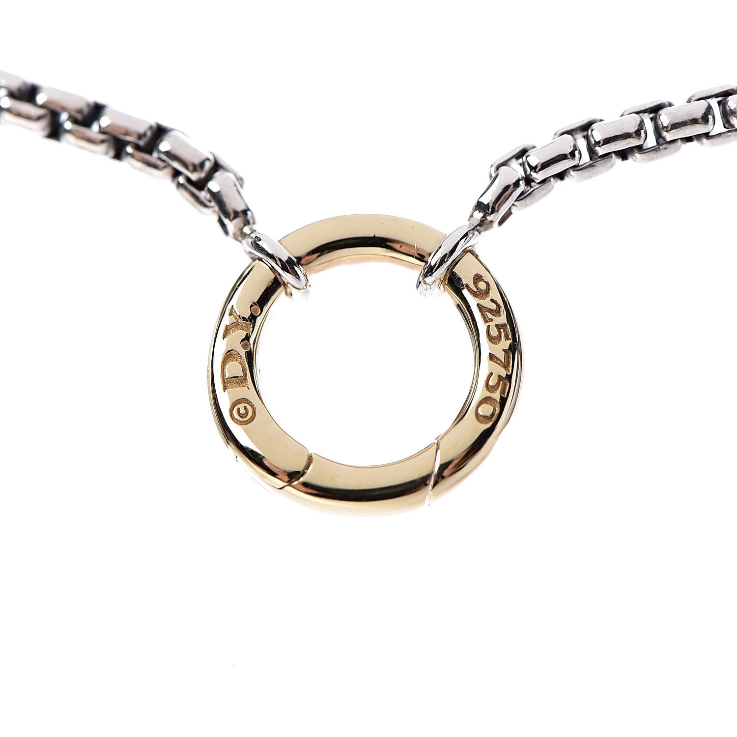 David Yurman Sterling Silver 18K Yellow Gold Amulet Vehicle Box Chain Necklace 5 of 5