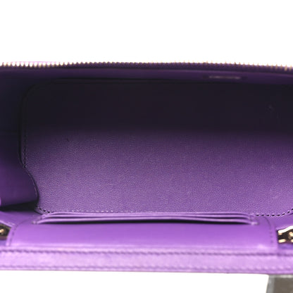 Chanel Lambskin Quilted Small Top Handle Vanity Case With Chain Purple 4 of 11