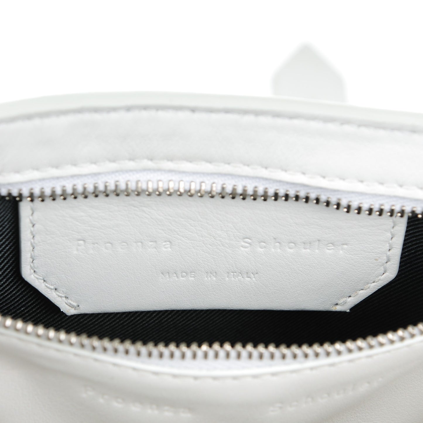 Perforated Calfskin PS1 Pouch Messenger Optic White