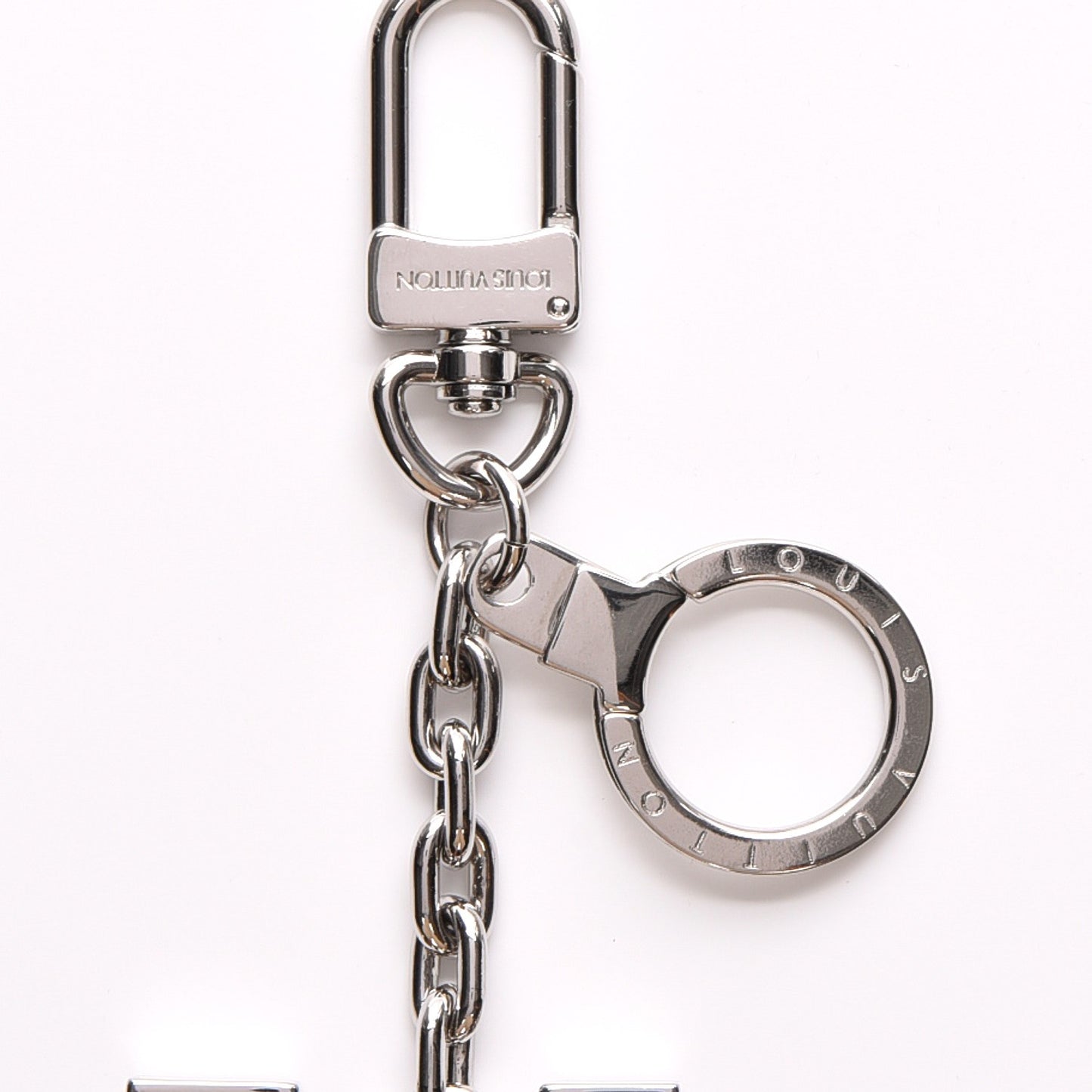 LV Initials Key Holder Silver