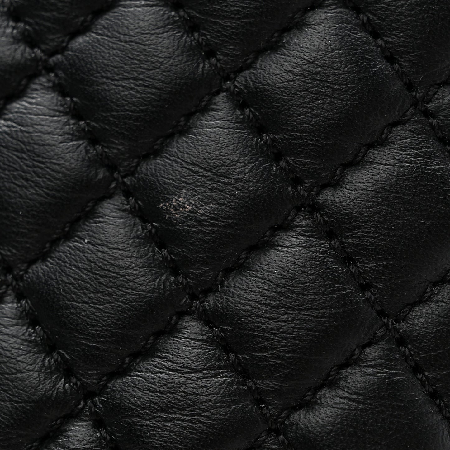 Calfskin Quilted Biker Boots 37 Black