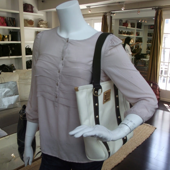 Louis Vuitton Toile Antigua Cabas MM White 2 of 9
