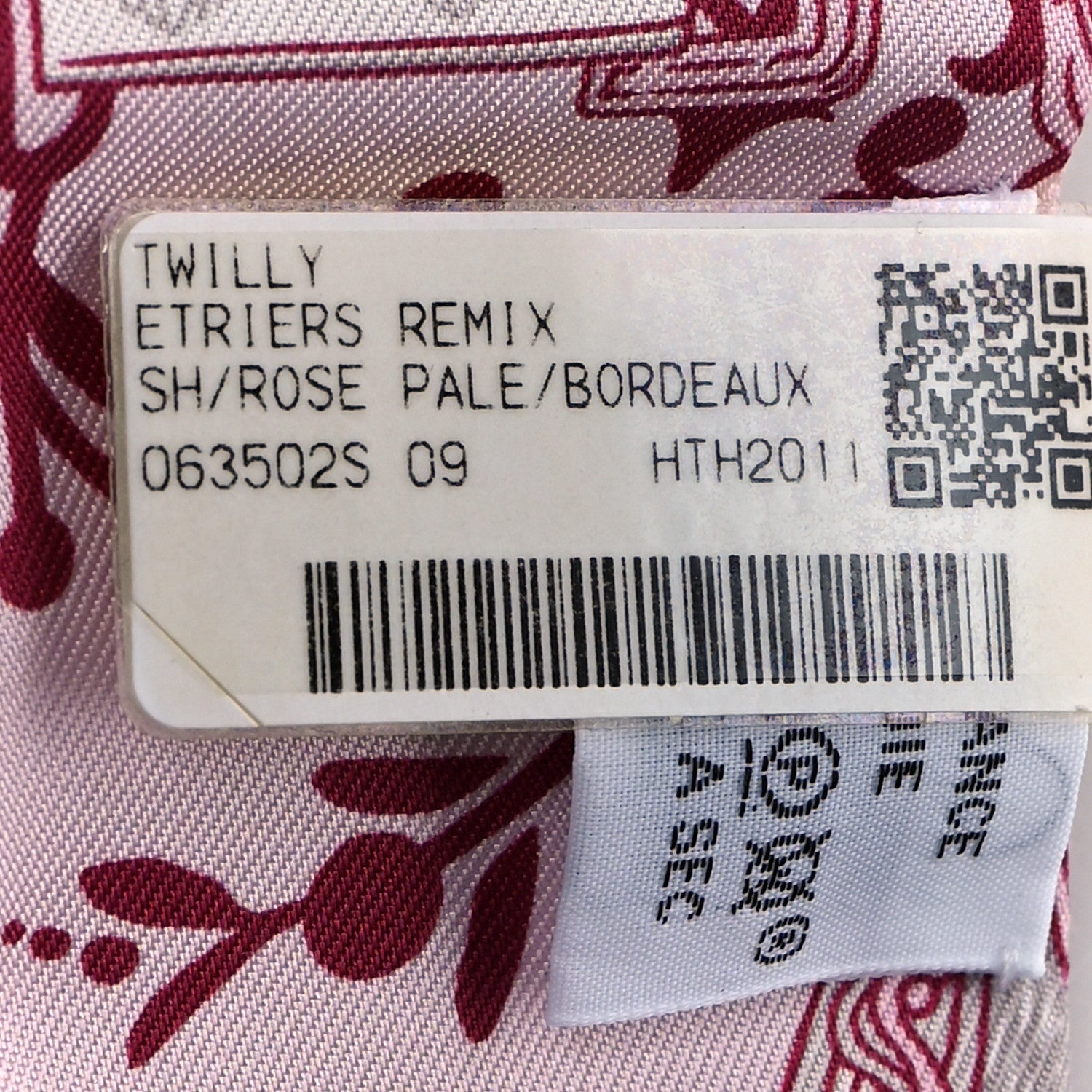Hermes Silk Etriers Remix Twilly Rose Pale Bordeaux 3 of 4