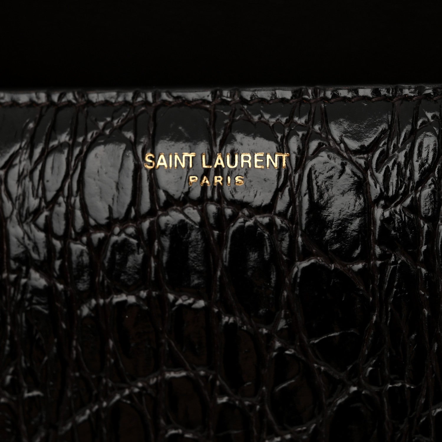 Saint Laurent Embossed Calfskin Carre Satchel Brown 6 of 12