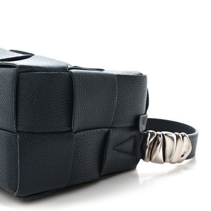 Bottega Veneta Grained Calfskin Maxi Intrecciato Brick Cassette Bag Deep Blue 9 of 9