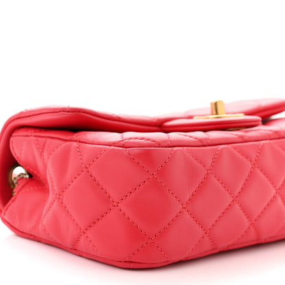 Chanel Lambskin Quilted Mini Rectangular Pearl Crush Flap Red 9 of 11