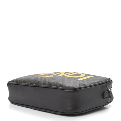 Fendi Shiny Glazed Fabric Vitello Cover FF 1974 Logo Medium Camera Case Tobacco Moro Giallo Ebano 11 of 13
