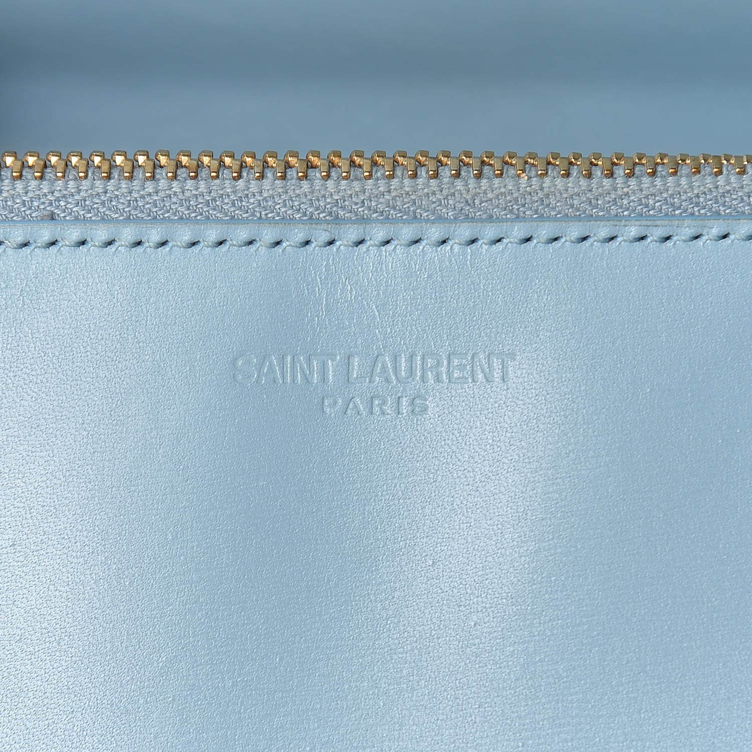 Saint Laurent Calfskin Classic Large Marquage Flap Wallet Blue 6 of 16