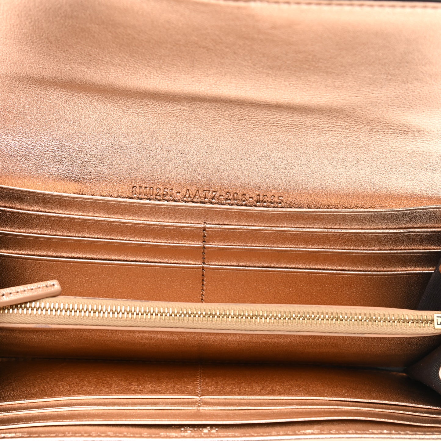 Vitello Laminato FF 1974 Embossed Continental Wallet Rame
