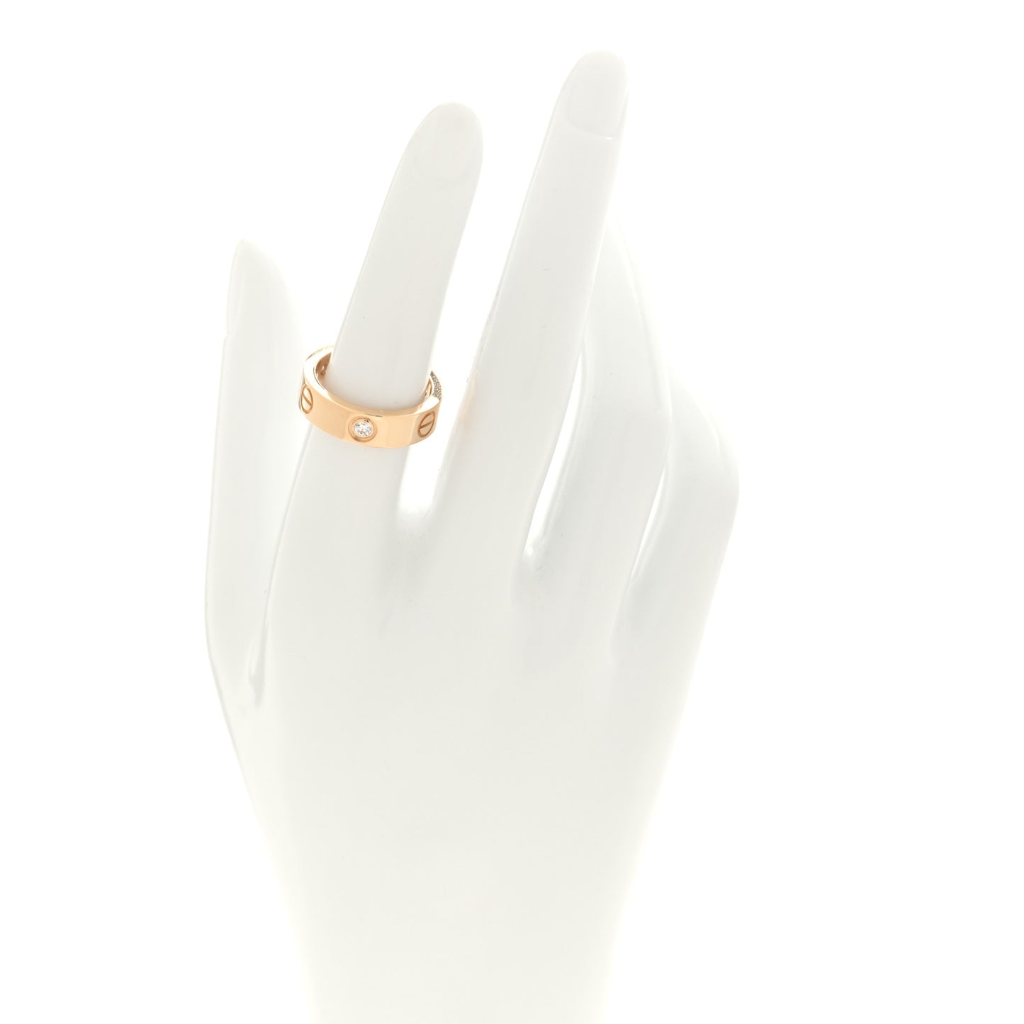 18K Yellow Gold 3 Diamond 5.5mm LOVE Ring 53 6.25