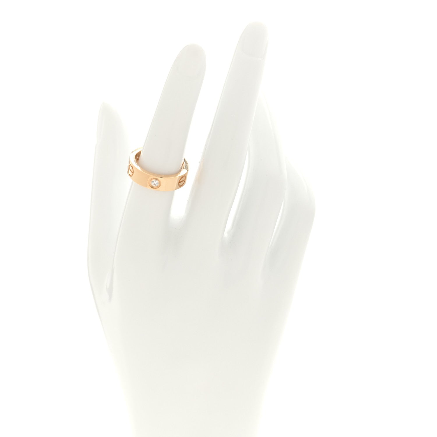 Cartier 18K Yellow Gold 3 Diamond 5.5mm LOVE Ring 53 6.25 2 of 5