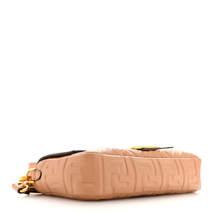 Fendi Nappa FF 1974 Embossed Baguette Miele Scuro 4 of 13