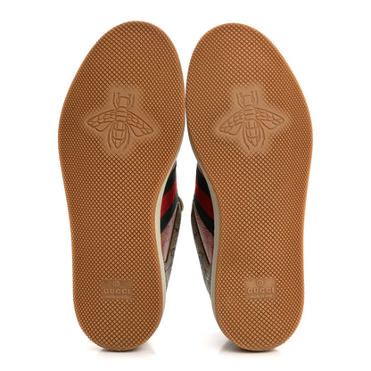 Gucci GG Supreme Monogram Harness Calfskin Web Womens Screener Sneakers 37.5 Beige Ebony Rosso Harness Brown 6 of 10