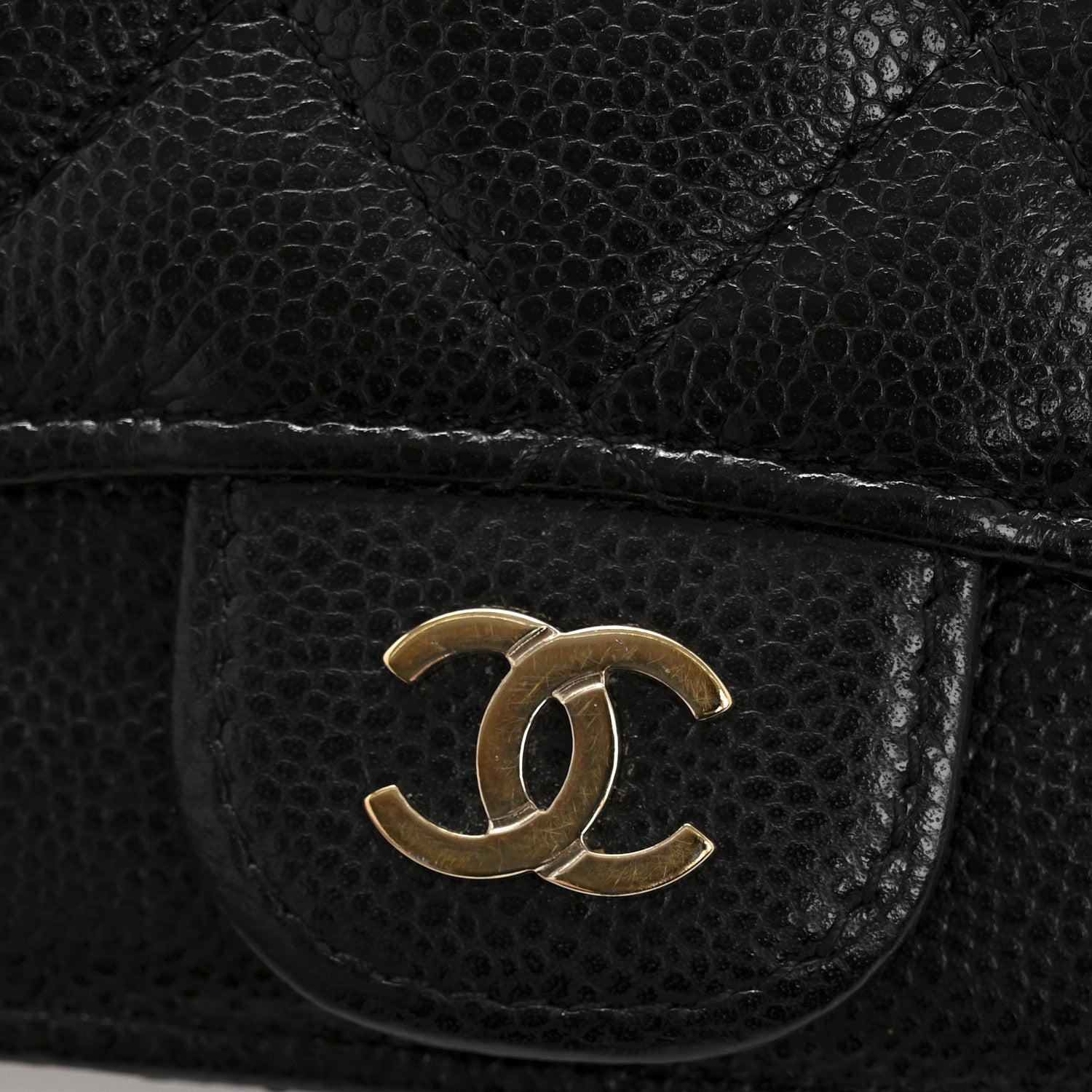 Chanel Caviar Quilted Flap Zip Card Holder Black 8 of 9