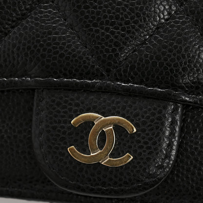 Chanel Caviar Quilted Flap Zip Card Holder Black 8 of 9