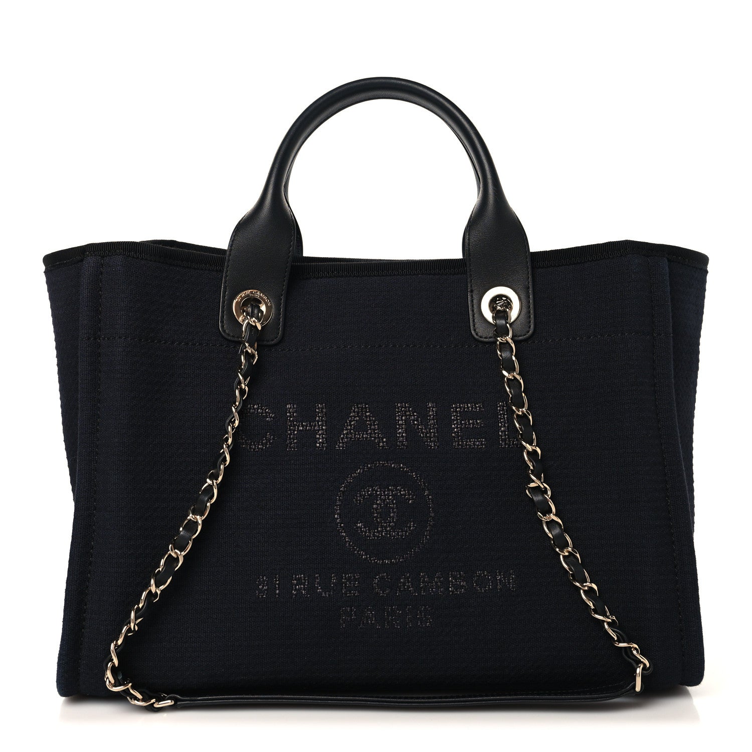Chanel Mixed Fibers Small Deauville Tote Black 1 of 11