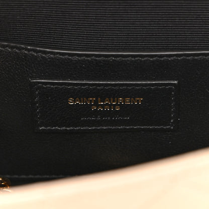 Saint Laurent Grain De Poudre Textured Mixed Matelasse Triquilt Small Monogram Satchel Dark Beige 7 of 11