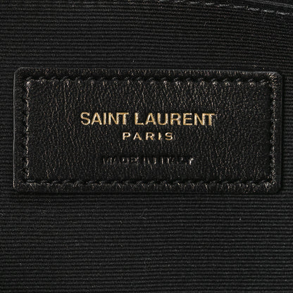 Saint Laurent Calfskin Matelasse Chevron Monogram Document Holder Black 6 of 8