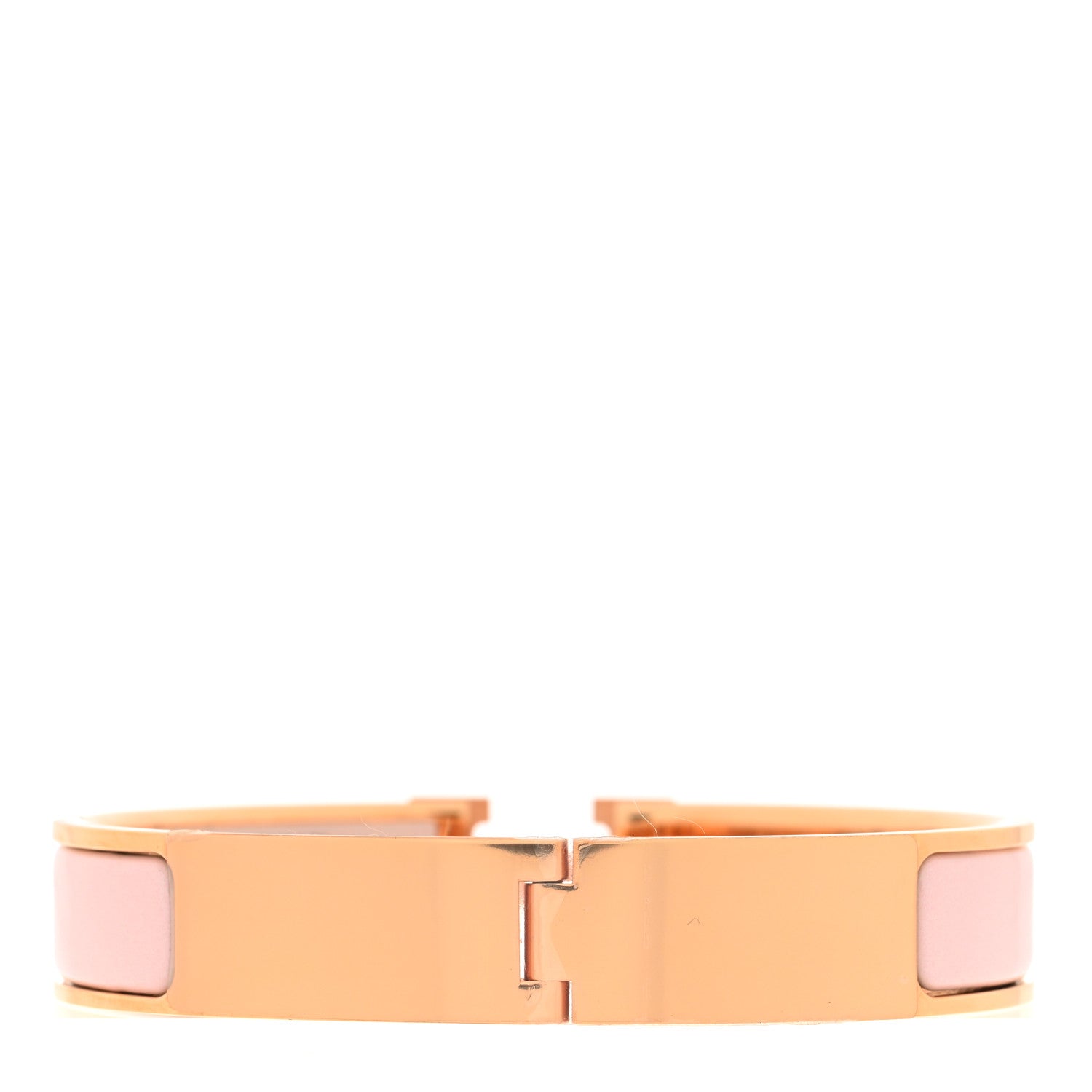 Hermes Enamel Narrow Clic Clac H Bracelet GM Rose Candeur 3 of 5