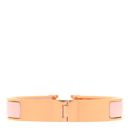 Hermes Enamel Narrow Clic Clac H Bracelet GM Rose Candeur 3 of 5