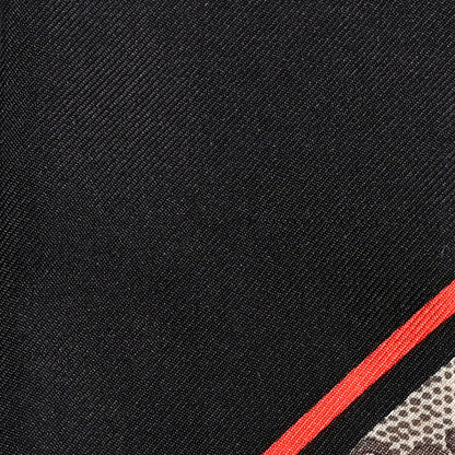 Gucci Silk Twill GG Monogram GG Bee Neck Bow Scarf Black Red 4 of 4
