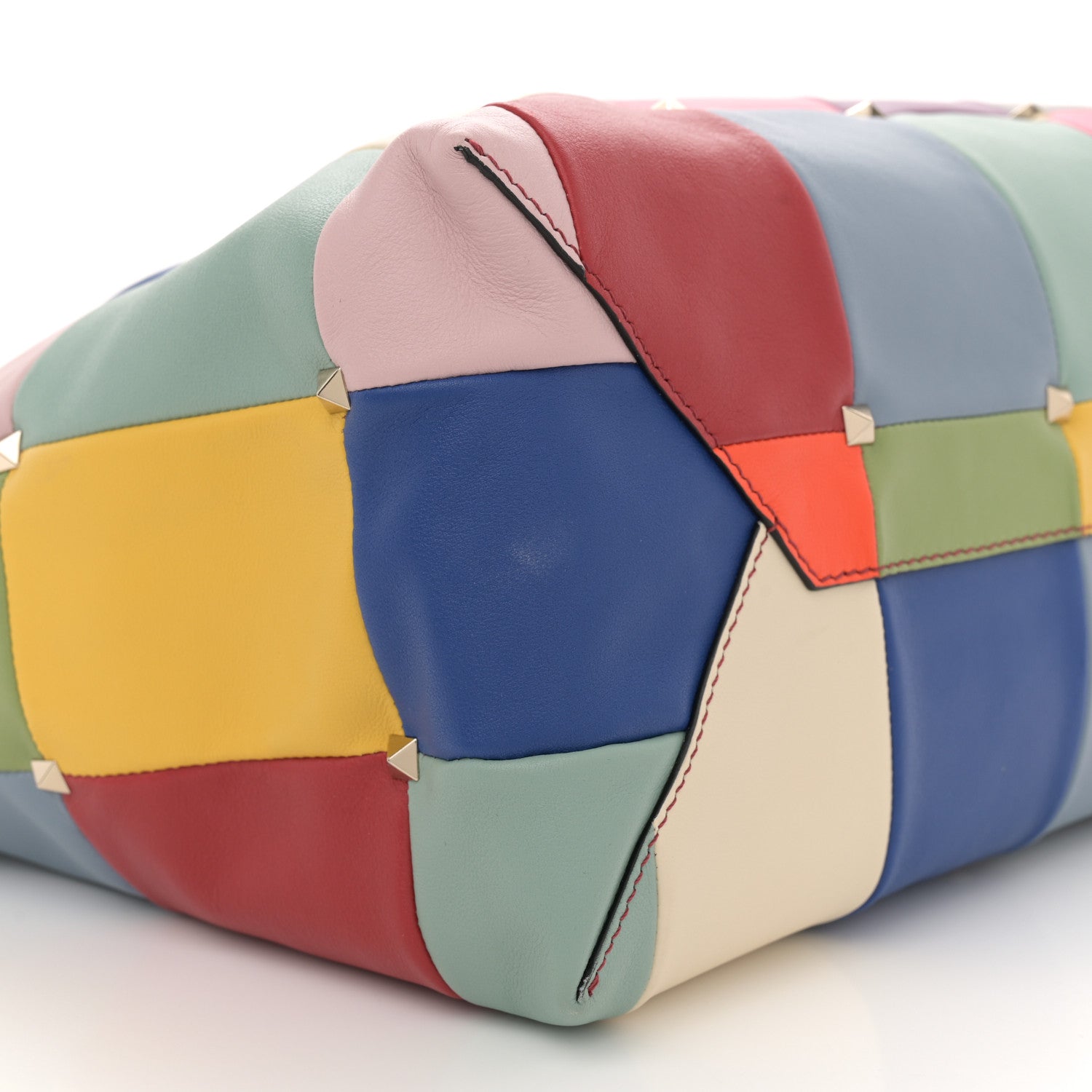 Valentino Garavani Calfskin Puzzlestud Patchwork Large Tote Multicolor 9 of 12