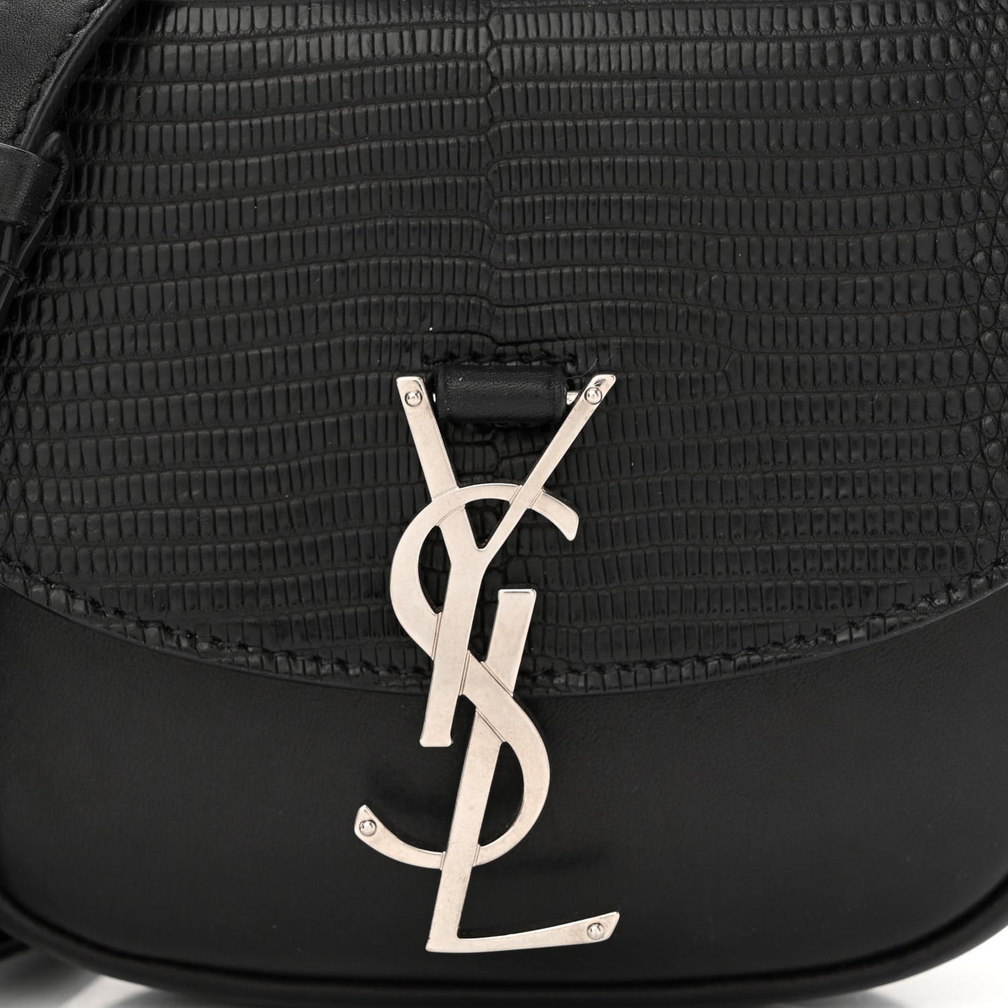 Calfskin Snakeskin Effect Mini Classic Monogram Kaia Satchel Black