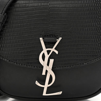 Saint Laurent Calfskin Snakeskin Effect Mini Classic Monogram Kaia Satchel Black 8 of 12