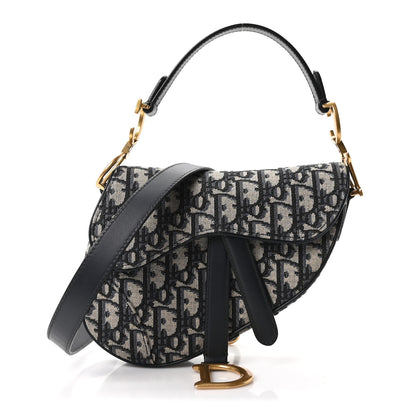 Christian Dior Oblique Mini Saddle Bag With Strap Blue 1 of 11