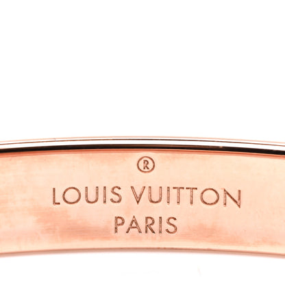 Louis Vuitton Brass Monogram Nanogram Cuff S Gold Pink 4 of 6