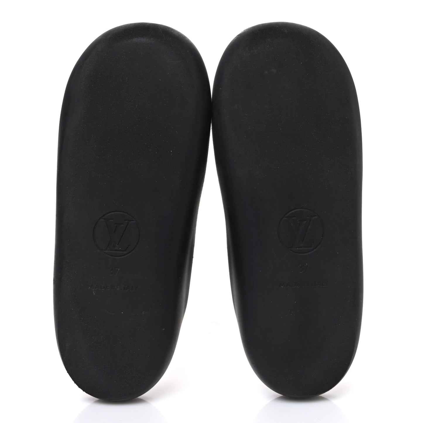 Monogram Sunbath Flat Mule Sandals 37 Black