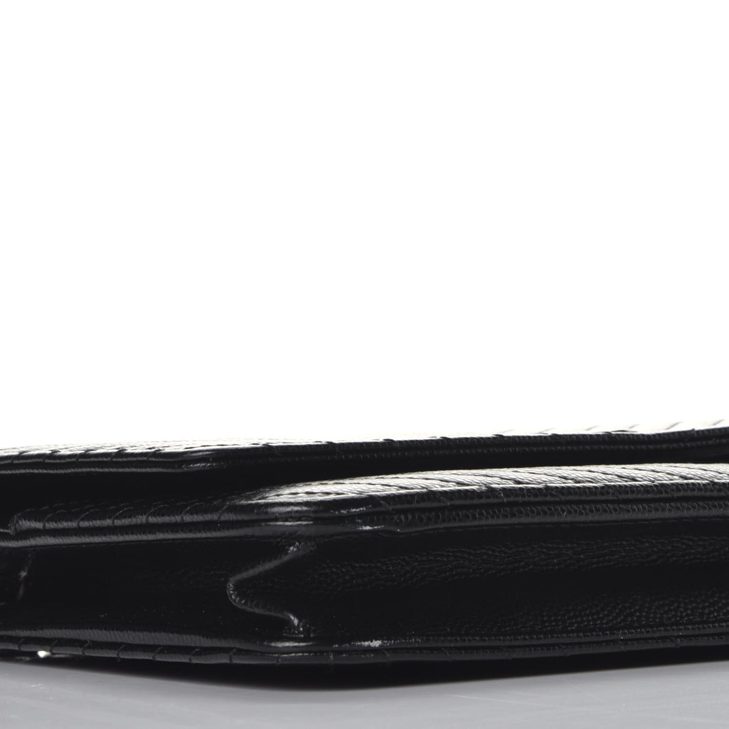 Caviar Chevron Quilted Wallet On Chain WOC Black