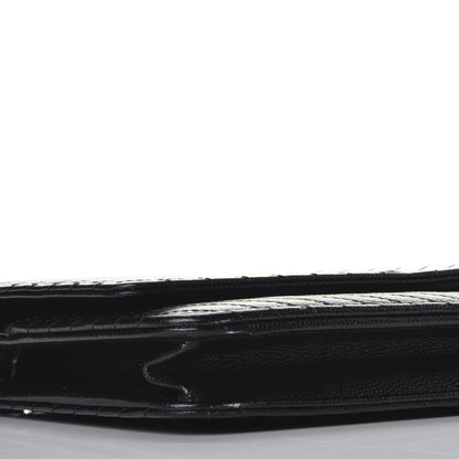 Chanel Caviar Chevron Quilted Wallet On Chain WOC Black 7 of 9