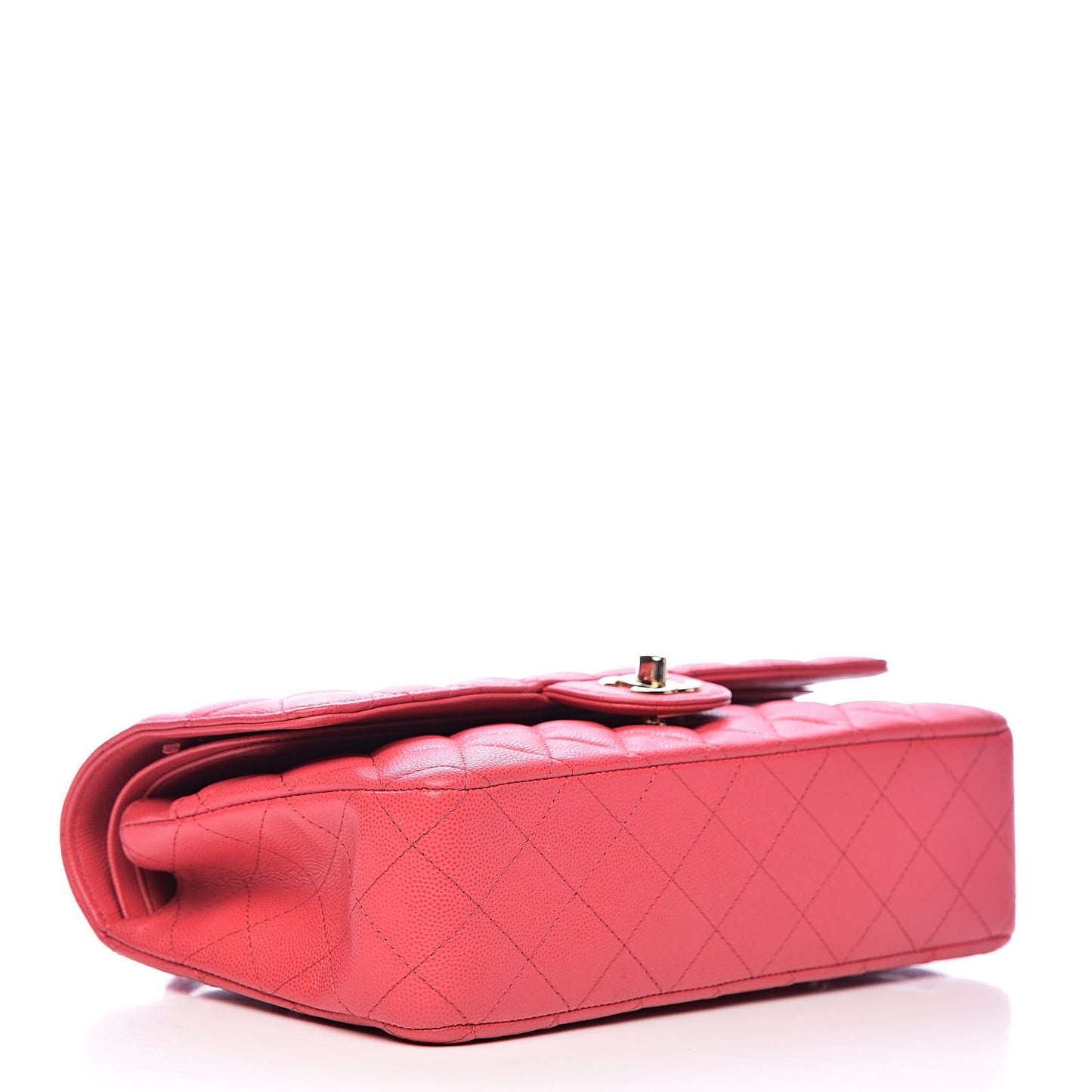 Caviar Quilted Medium Double Flap Dark Pink