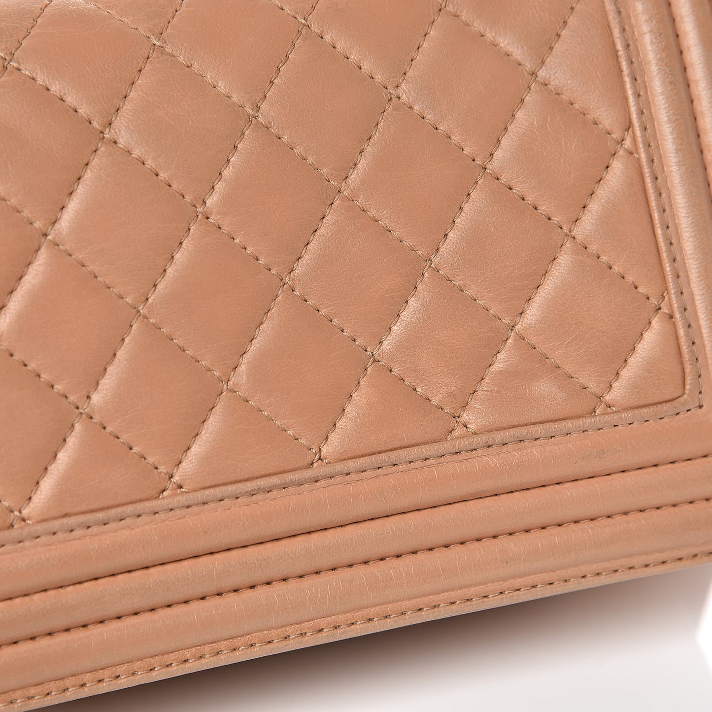 Lambskin Quilted Small Boy Flap Beige