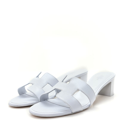 Hermes Epsom Oasis Sandals 37.5 Bleu Glacier 4 of 10