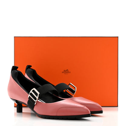 Hermes Nappa Elastic Mary Jane Pumps 37.5 9 of 9
