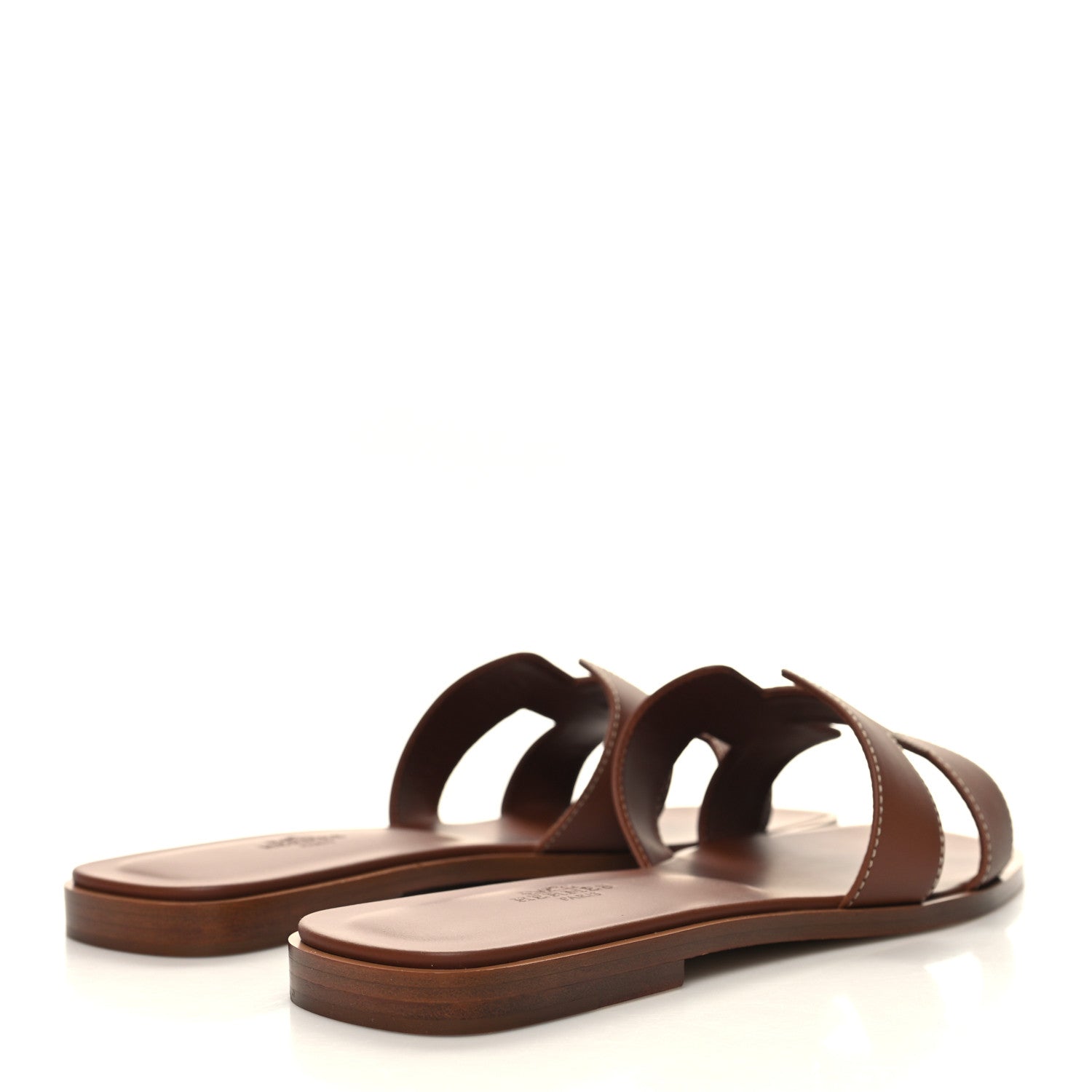 Hermes Box Calfskin Oran Sandals 39 Gold 4 of 9