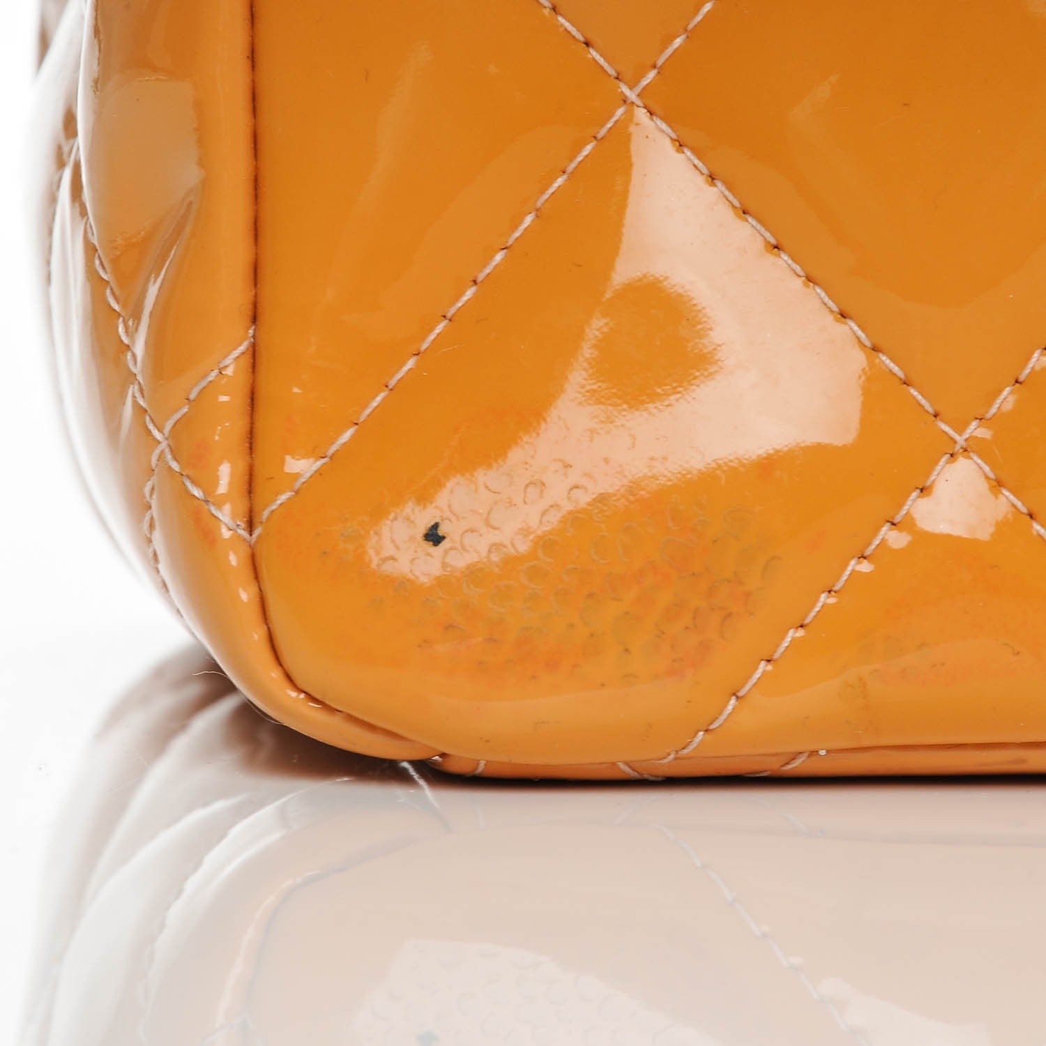 Chanel Patent Maxi Quilted Double Flap Light Orange 9 of 24