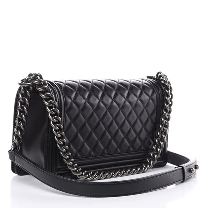 Chanel Lambskin Quilted Medium Boy Flap Black 3 of 12