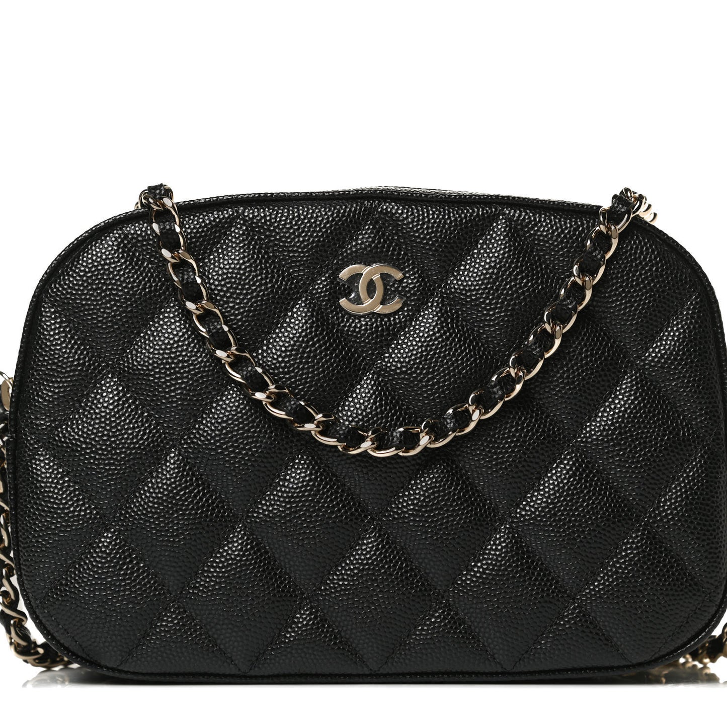 Caviar Quilted Vanity With Chain Black