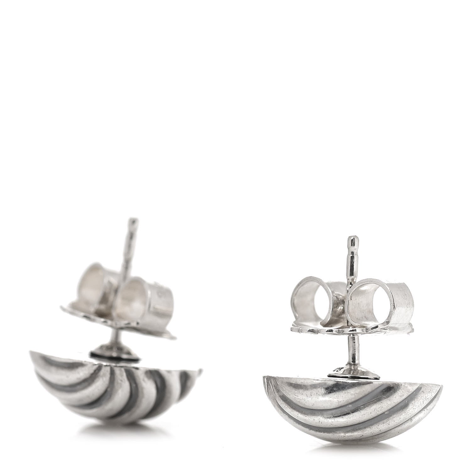 David Yurman Sterling Silver 14mm Sculpted Cable Stud Earrings 3 of 6