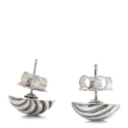David Yurman Sterling Silver 14mm Sculpted Cable Stud Earrings 3 of 6