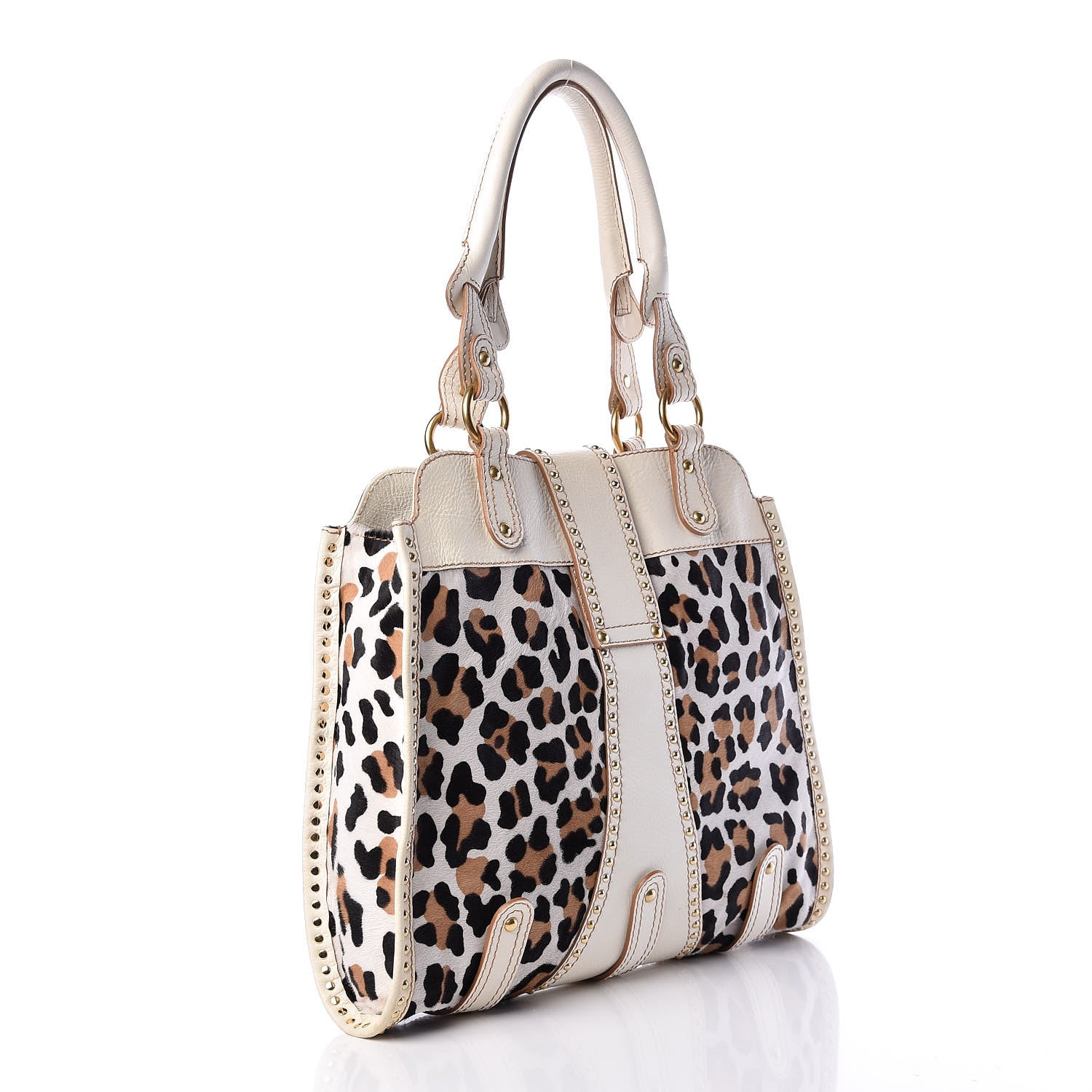 Valentino Garavani Calf Hair Leopard Large Tote Bag White 3 of 12