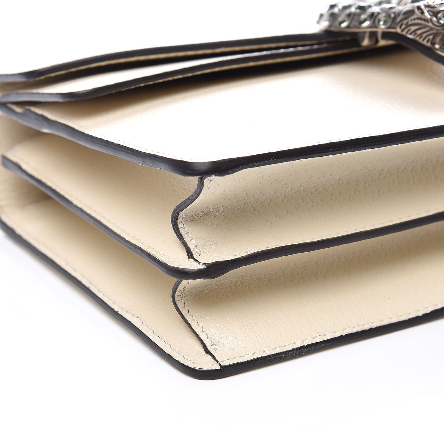 Textured Calfskin Crystal Small Dionysus Shoulder Bag Mystic White