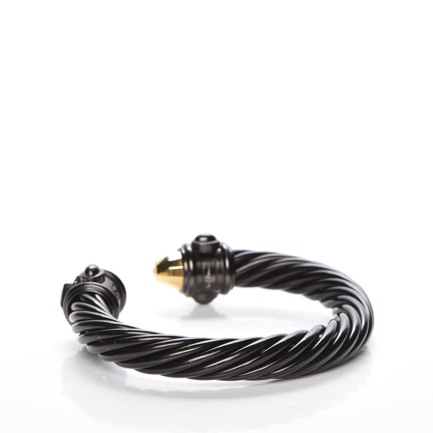 David Yurman Aluminum 10mm Renaissance Cable Bracelet Black Gold 3 of 7
