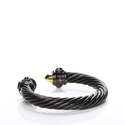 David Yurman Aluminum 10mm Renaissance Cable Bracelet Black Gold 3 of 7