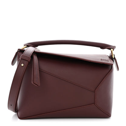Loewe Soft Grained Calfskin Small Puzzle Edge Bag Dark Burgundy 1 of 10