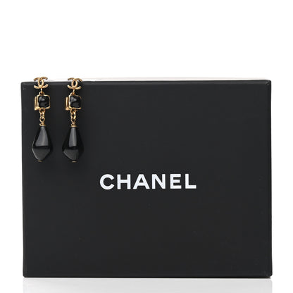 Chanel Bead CC Drop Earrings Black Gold 5 of 5